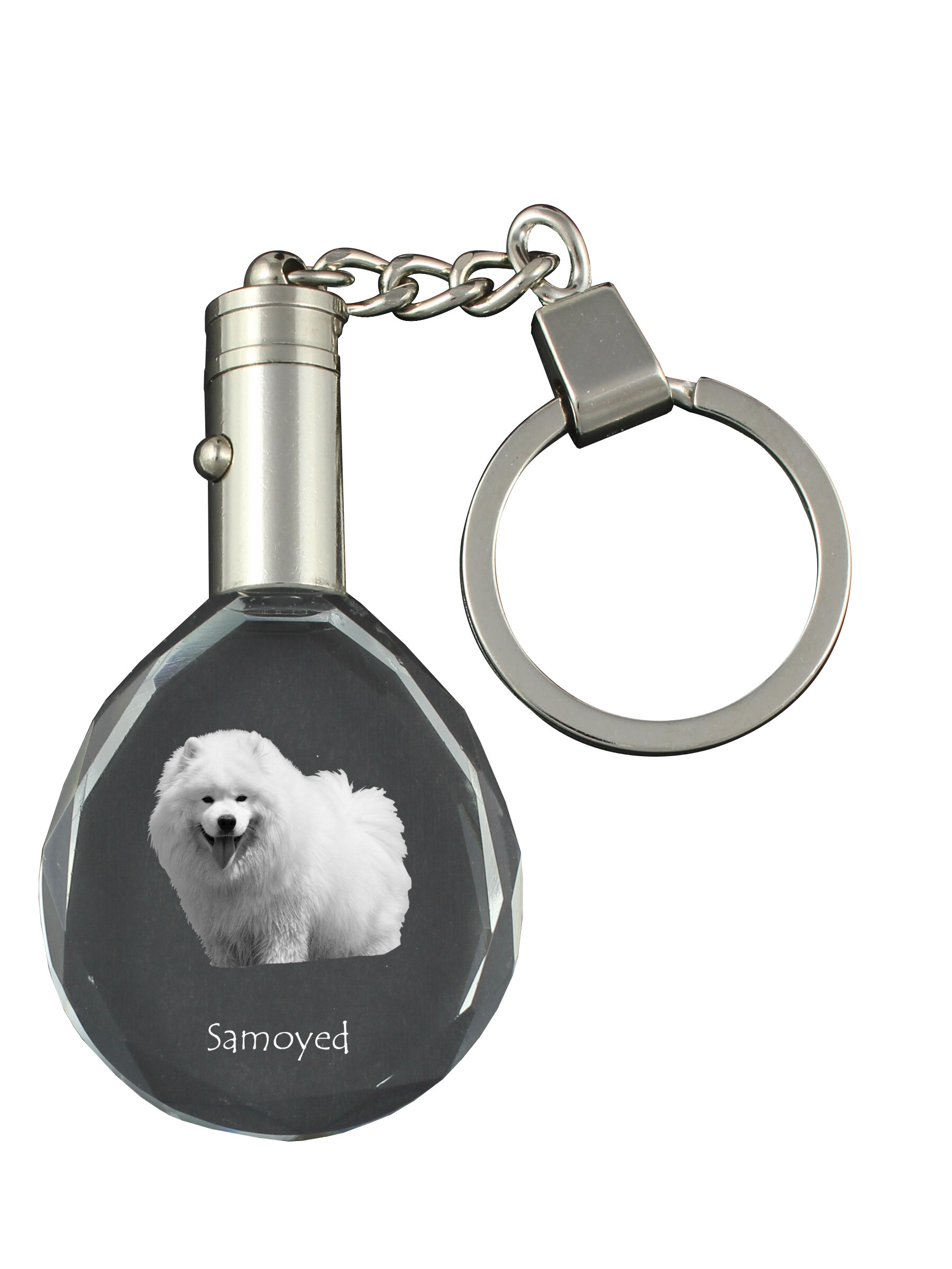 Samojede, Samoyed, Samojedenhund, Samojedenspitz - Anhänger mit einem Foto eines Hundes, Schlüsselanhänger aus Kristall in einer Geschenkbox, ein einzigartiges Geschenk von Art-Dog