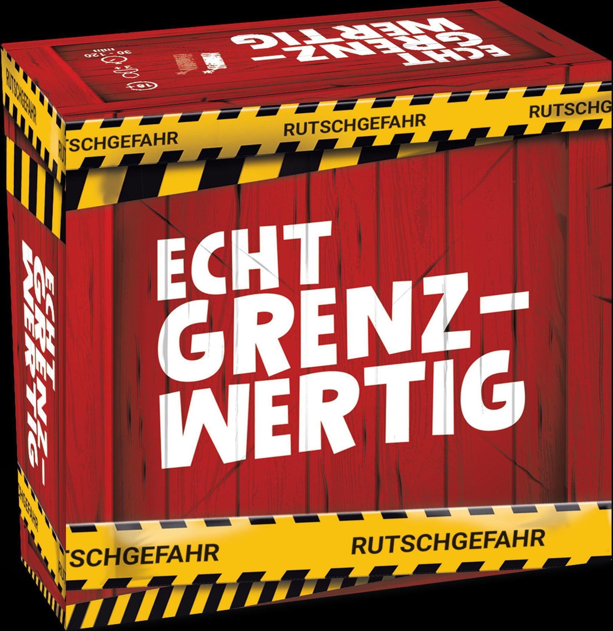 HUCH! | Echt Grenzwertig | Partyspiele ab 18 | Kartenspiele für Erwachsene | Partyhit | Bildet lustige oder grenzwertige Kombinationen aus Textkarten | Deutsche Ausgabe | Für 3+ Spieler ab 18 Jahren 883407