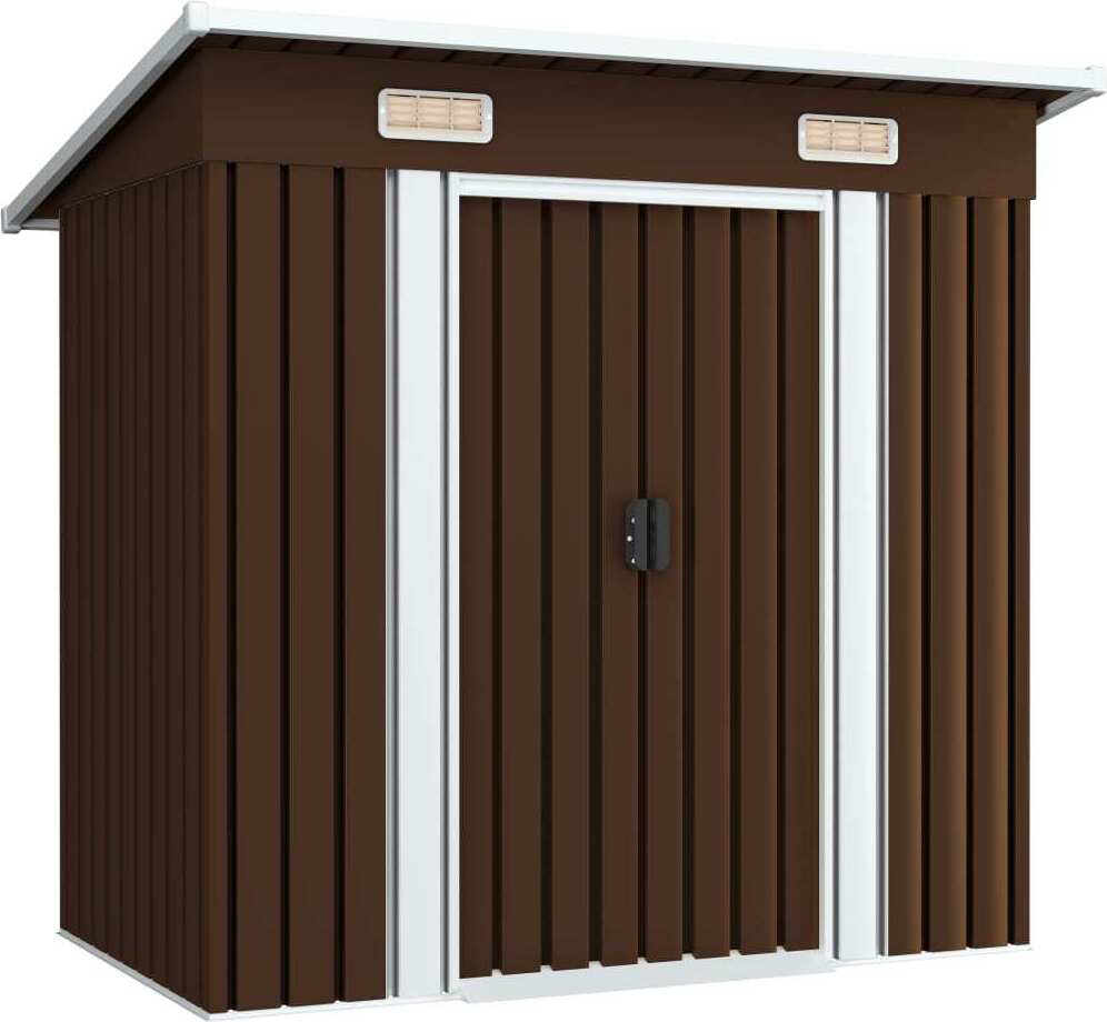 Maison Exclusive Záhradný domček na náradie hnedý 194 x 121 x 181 cm oceľ