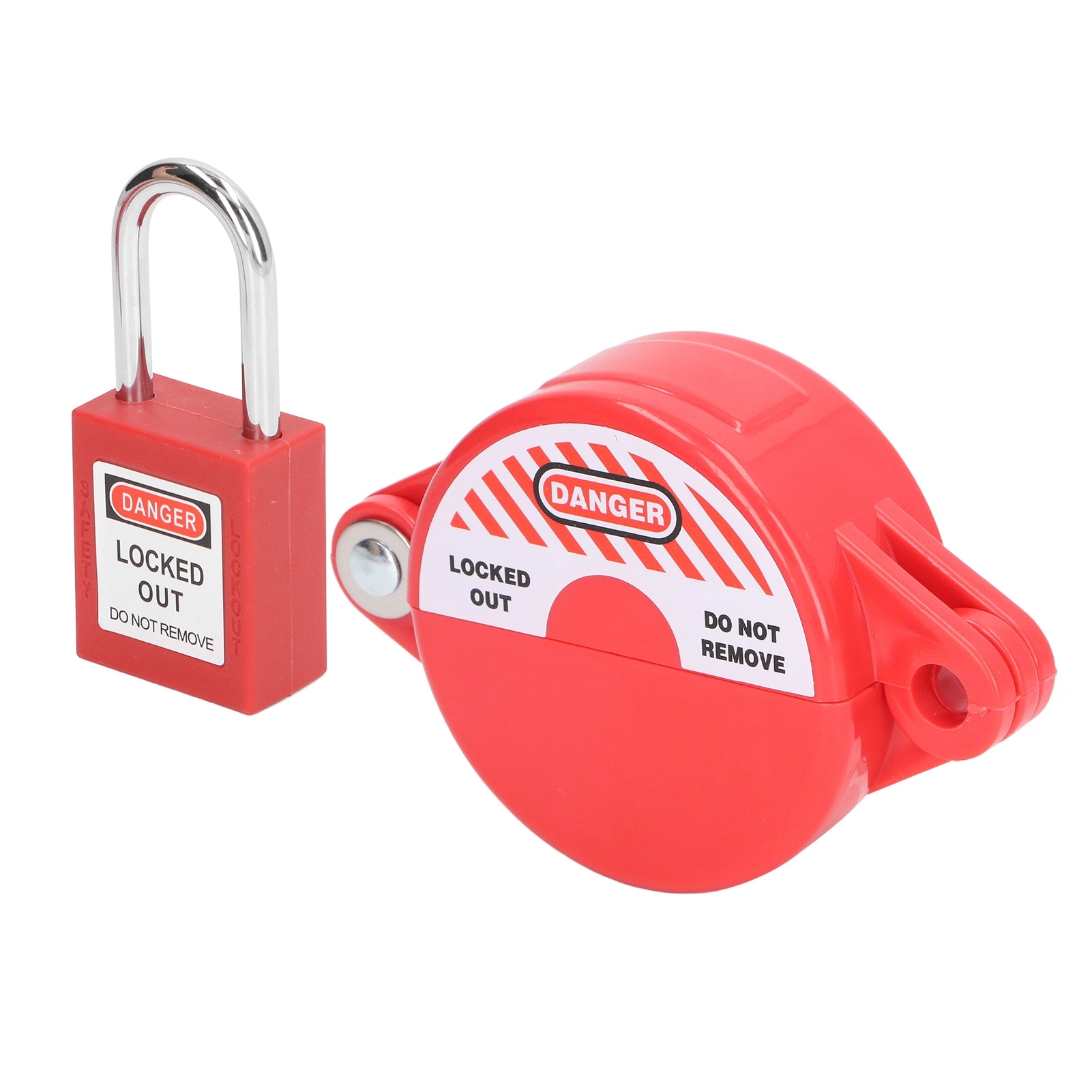 Cocosity Absperrschieber Lockout Set,Rotes Ventil Lockout Gerät,Lockout Tagout Ventil Set,Absperrschieber Lockout Gerät,Wasserhahn Lock Device,Hose Bib Lock