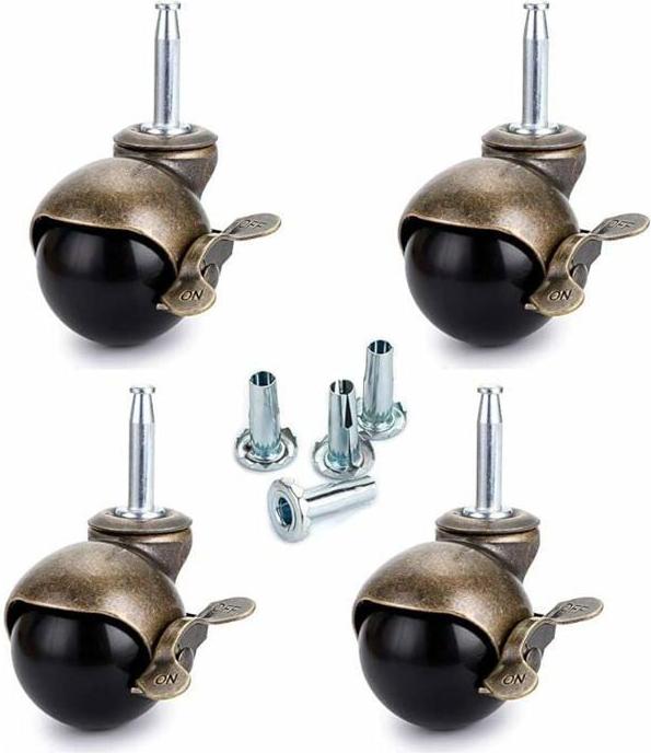 Meoiruery Bronzekugellagerrollen, Möbelrollen mit Buchsen, runde Kugellagerrollen mit Bremse, Ersatz für KAU-ER-LYS-PH-20251122-188