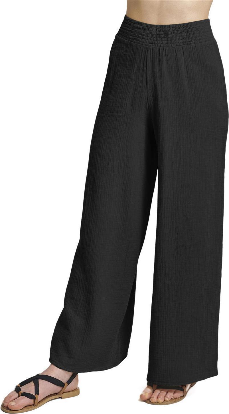 THE PEOPLE REP. Damen Outfit lange Hose aus geknitterter Baumwollgaze zum Kombinieren , Hose Schwarz, Gr. M fhpeodairidellaa