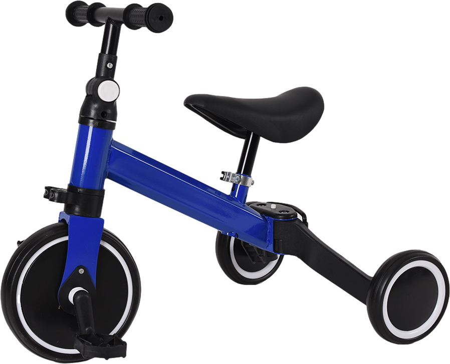 Supfine Laufrad Kinder 2 in 1 Wagen Schiebewagen abnehmbare Schubstange Blau