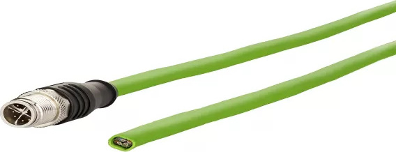Metz Connect 142M2X10050 M12 Network cable, patch cable CAT 6A S/FTP 5.00 m Green PUR coating, Acid-resistant, Ozone-resistant, UV-resistant, Suitable for drag