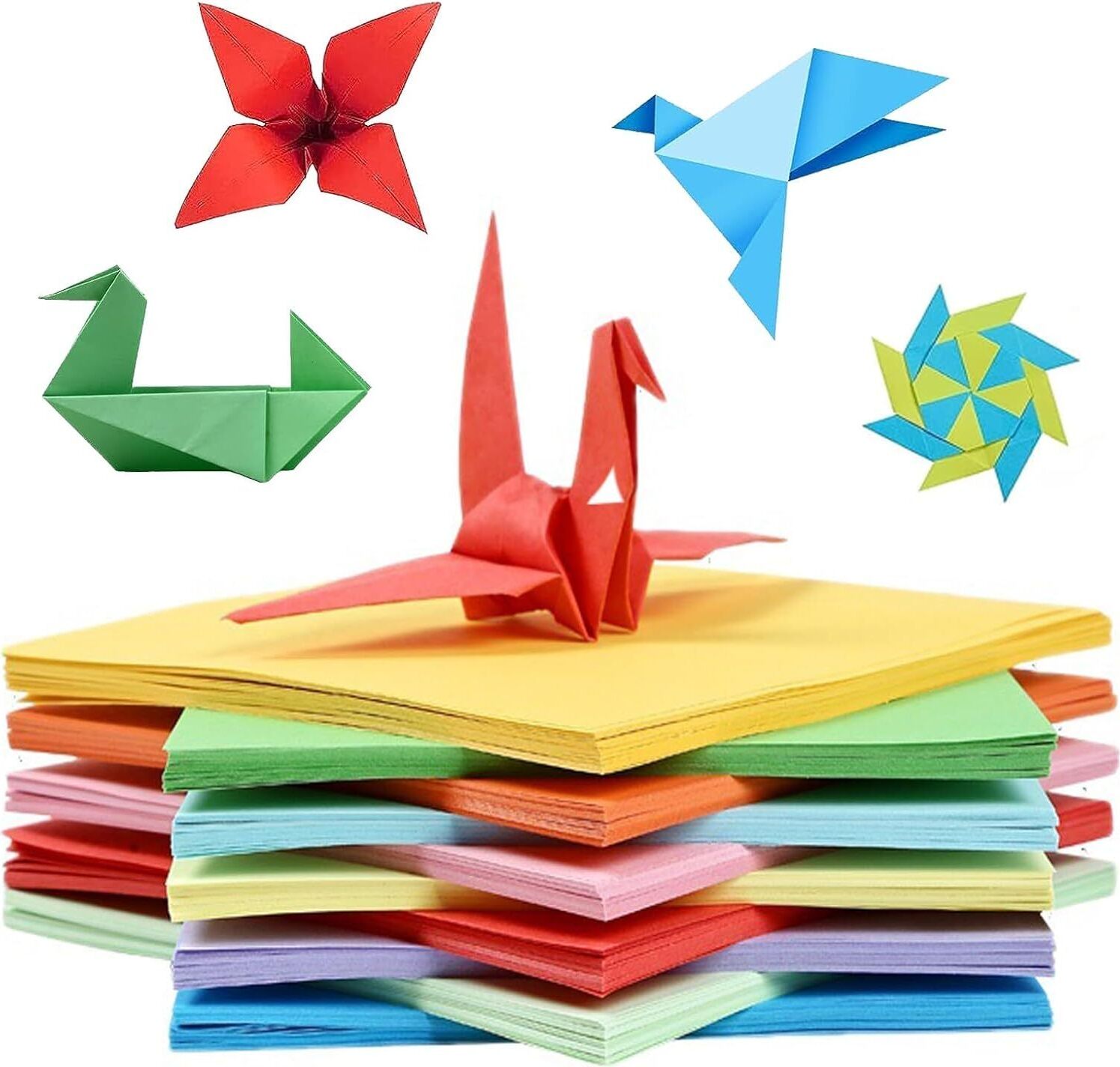 Zimtky 200 Blatt Quadratische Origami Papier, 10 Farben Doppelseitig Buntes Origami-papier 17 X 17 cm Faltpapier Papierhandwerk Origami Kinder für DIY Kunst und Bastelprojekte Origami Papier Z240829K3LJ175