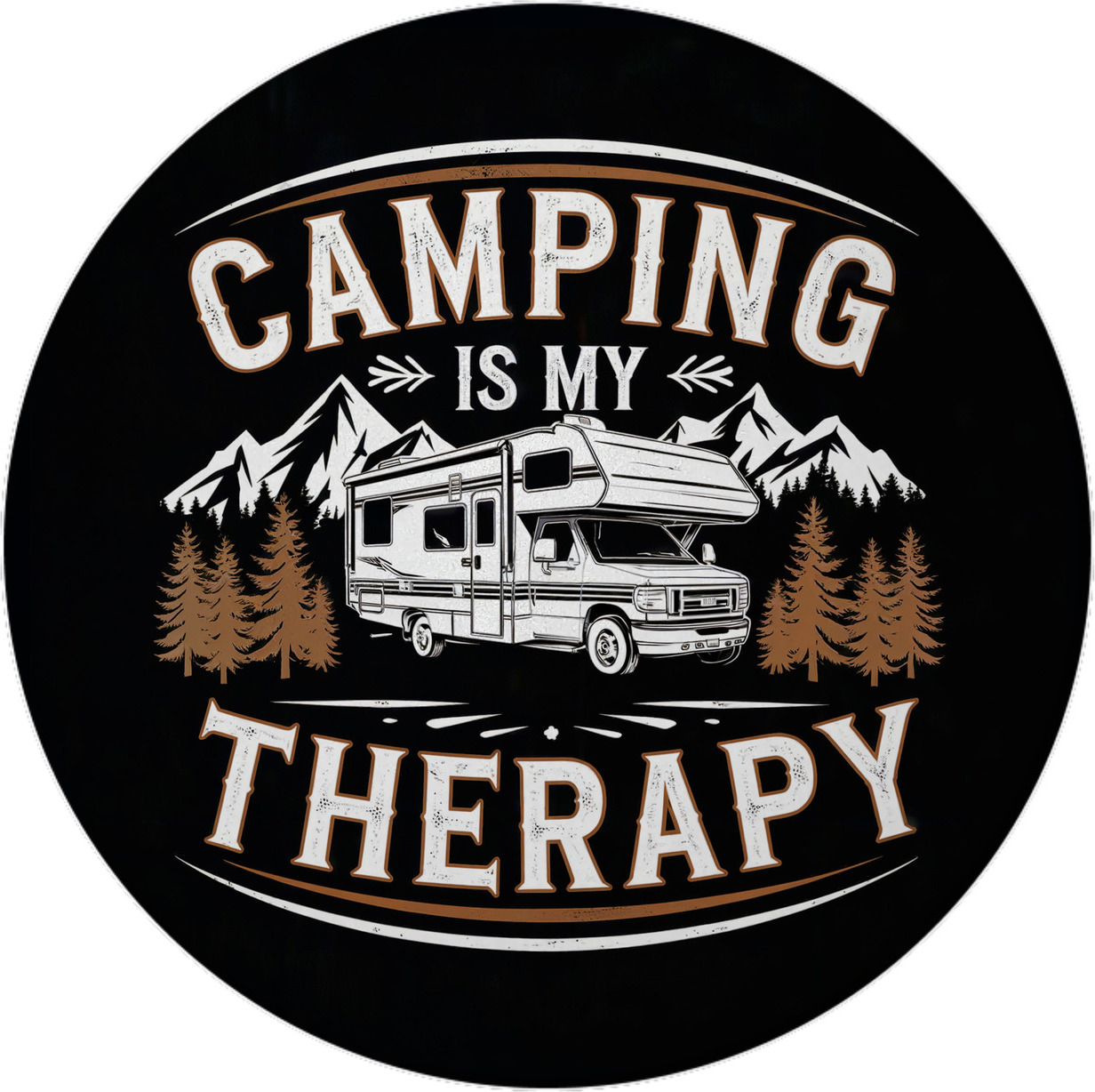 speecheese Wohnmobil vor einer Berglandschaft - Camping is my Therapy Magnet