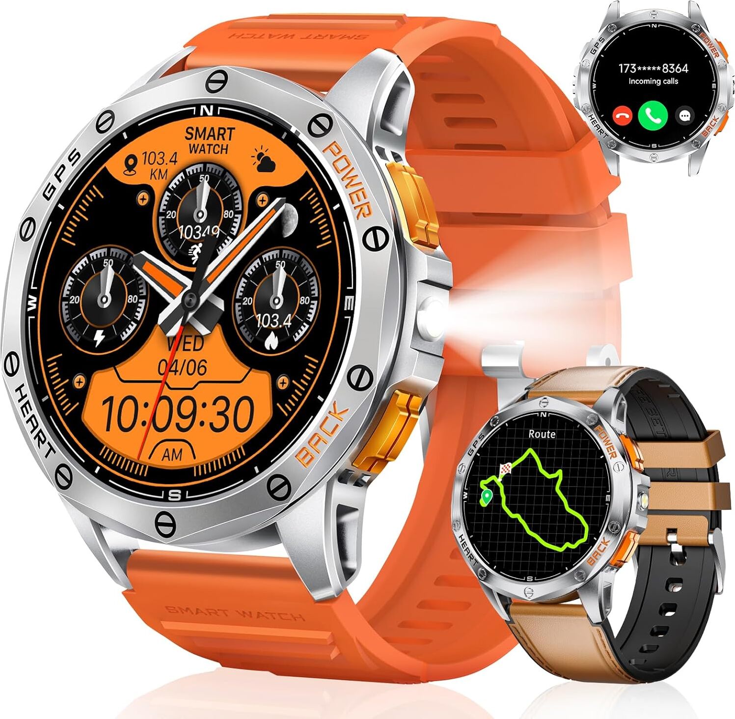 Hirreo Herren Smartwatch, GPS, 120 Sportmodi, 1,43 