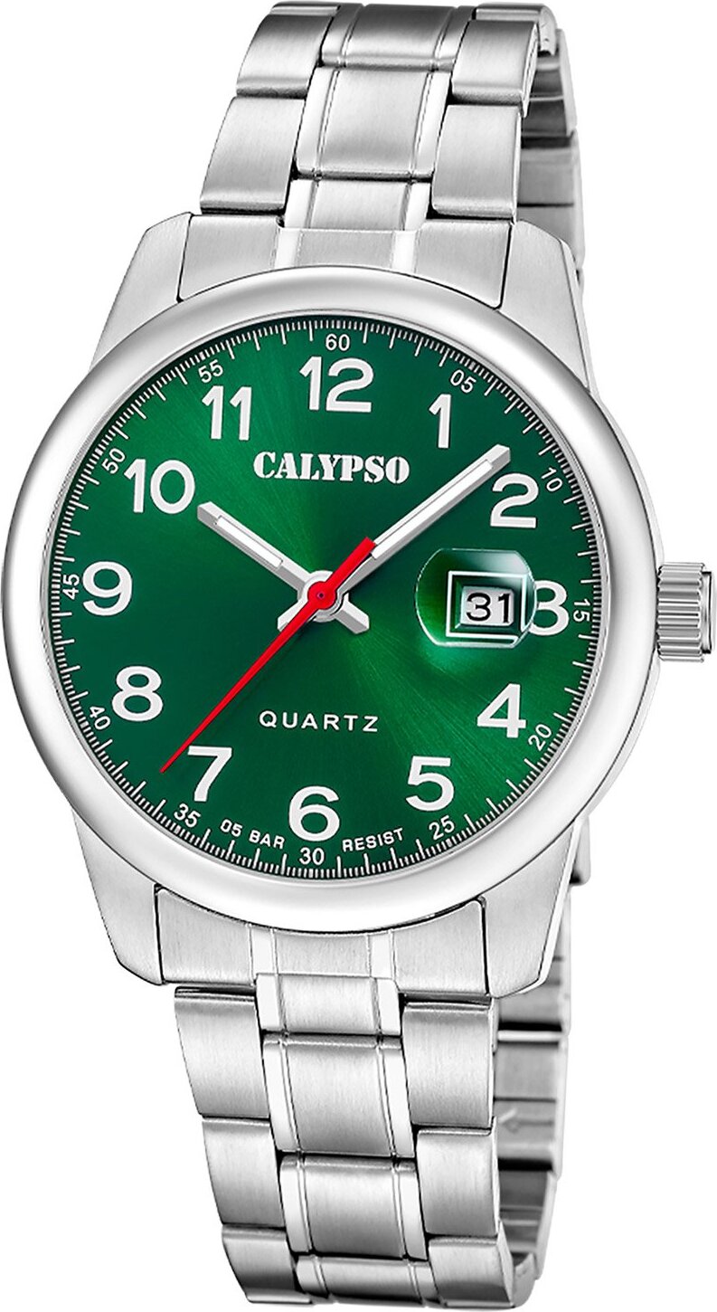 Calypso K5872/5 pánske náramkové hodinky quartz oceľ/zelená