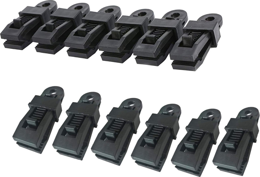 Jormftte 12er-Pack Klemmplanenklammern Markisenklammer-Set Fallenklammern Backenzelt-Druckknöpfe Kleiderbügel Camping-Klemmklammern Zeltfeststellgriff für Outdoor-Camping Garten Landwirtschaft KAU-HT-LR-CPK-PH-20250825-6
