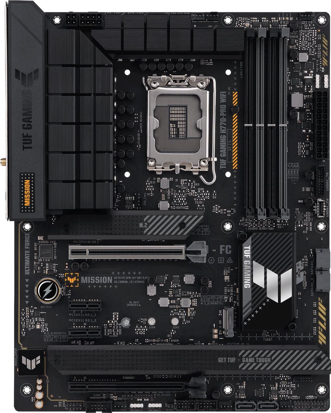 ASUS TUF GAMING H770-PRO WIFI, Intel, LGA 1700, Intel® Celeron®, Intel® Core™ i3, Intel® Core™ i5, Intel® Core™ i7, Intel® Core™ i9,..., LGA 1700, DDR5-SDRAM, 128 GB 90MB1D50-M1EAY0