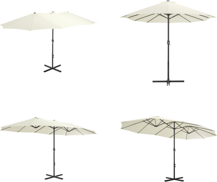 vidaXL Sonnenschirm mit Aluminium Mast 460 x 270 cm Sand - Sonnenschirm - Sonnenschirme - Sonnen Schirm - Sonnen Schirme HL44868