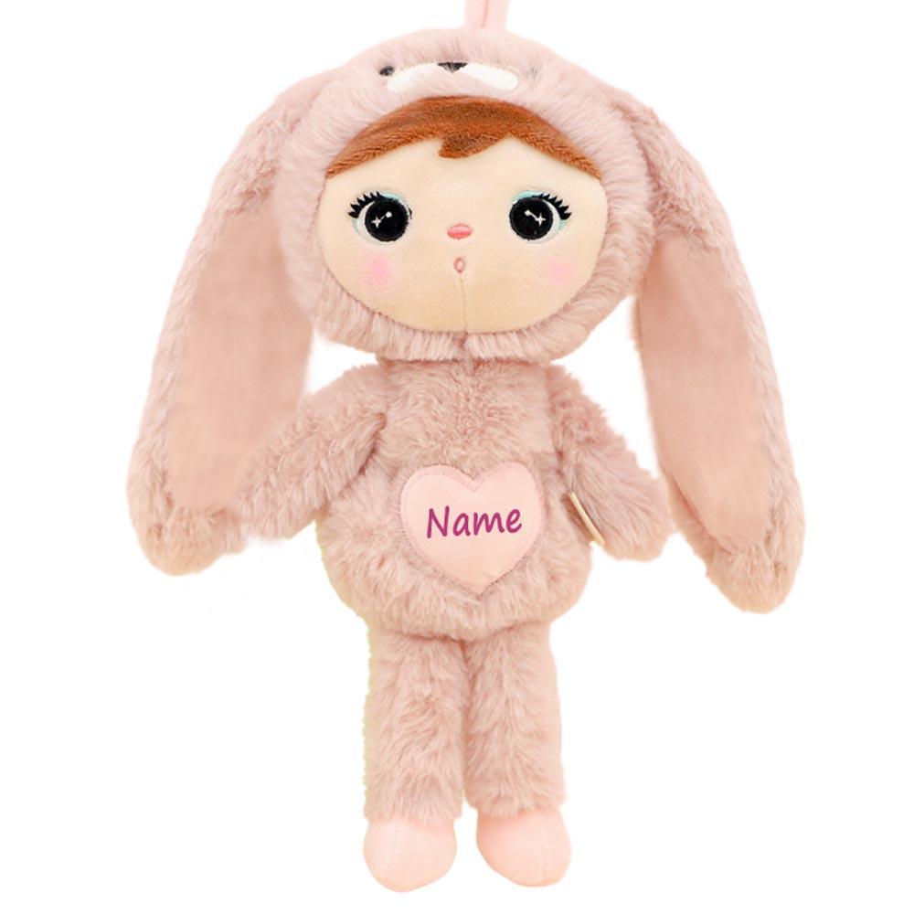 Elefantasie Stoffpuppe Hasenmädchen mit Namen personalisiert Rosa.Größe:30cm