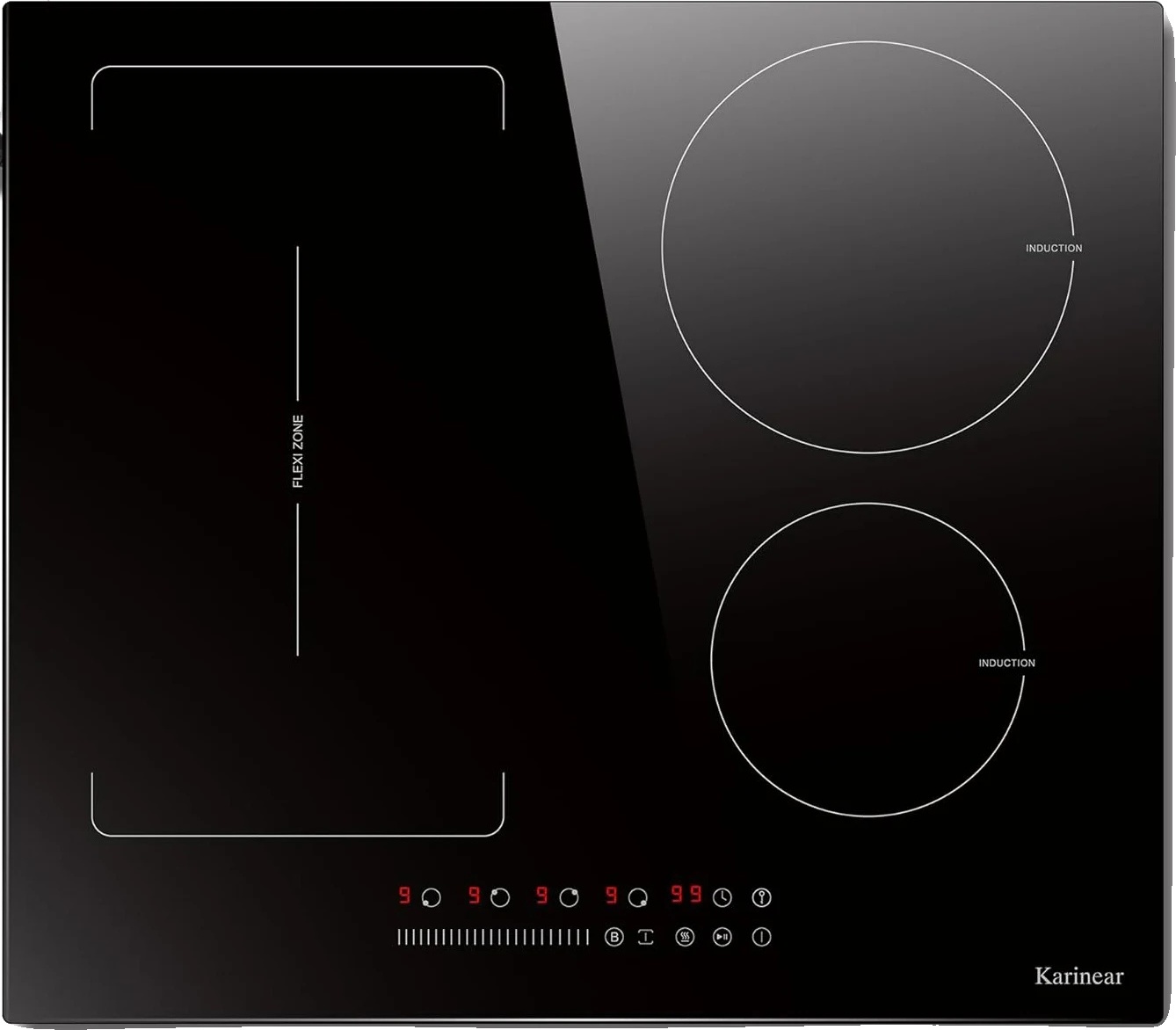 Indukčná varná doska Carinear, výkon 3500 W, 4 varné zóny, flexi zóna