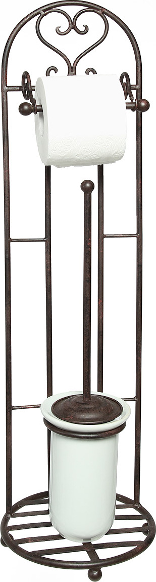 Ambiente Haus Toilettenrollenständer 81 cm mit Bürste 95227 Toilettenpapierhalter Rollenhalter