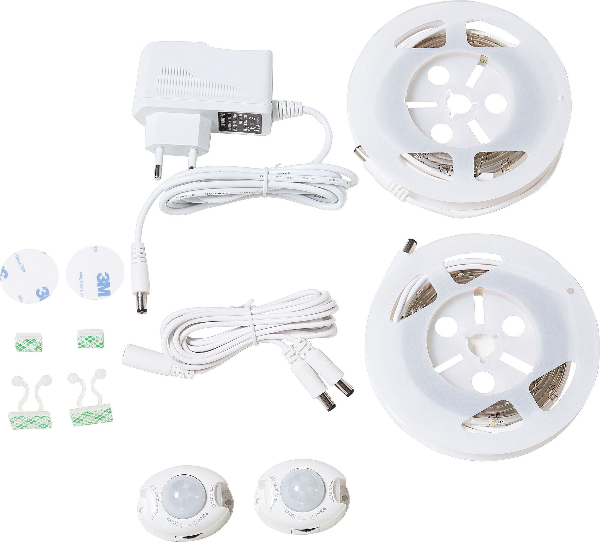 BELIANI LED-Streifen weiß 2 x 120 cm mit Bewegungsmelder ATRATO 46406
