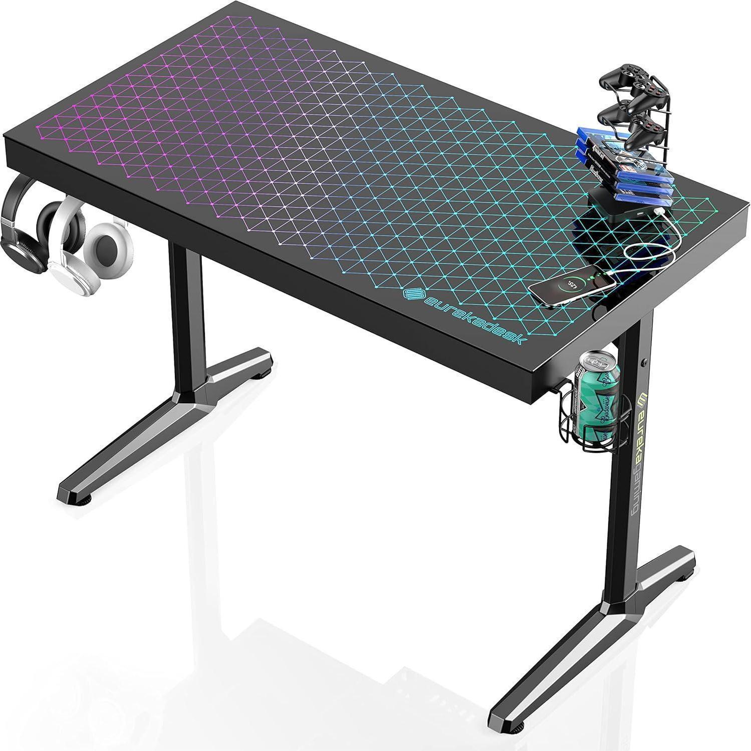 Gaming Tisch 110cm mit Music Reactive RGB LED-Beleuchtung