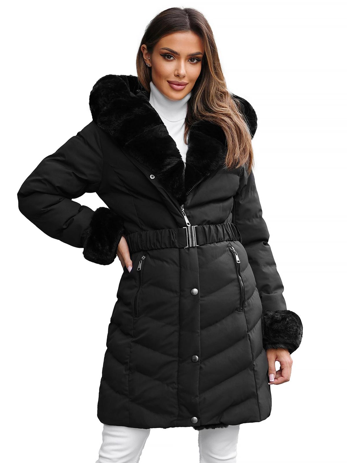 Damen Winterjacke Schwarz OZONEE JS/5M3156/392Z XL