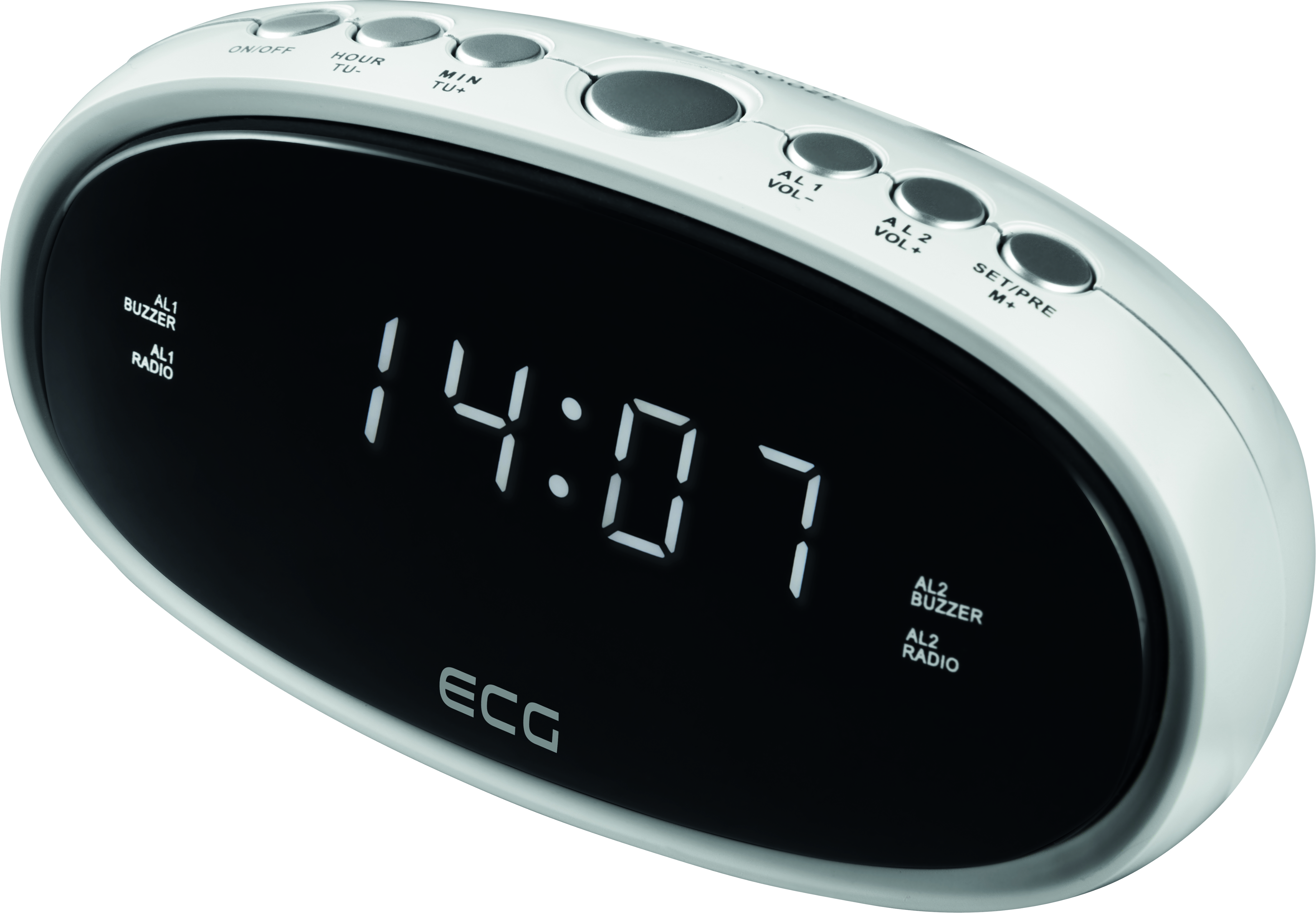 ECG RB 010 White | Radiowecker | Uhr / Wecker | Wecken durch Radio / Wecker | Ausschalt Timer | Weiss |