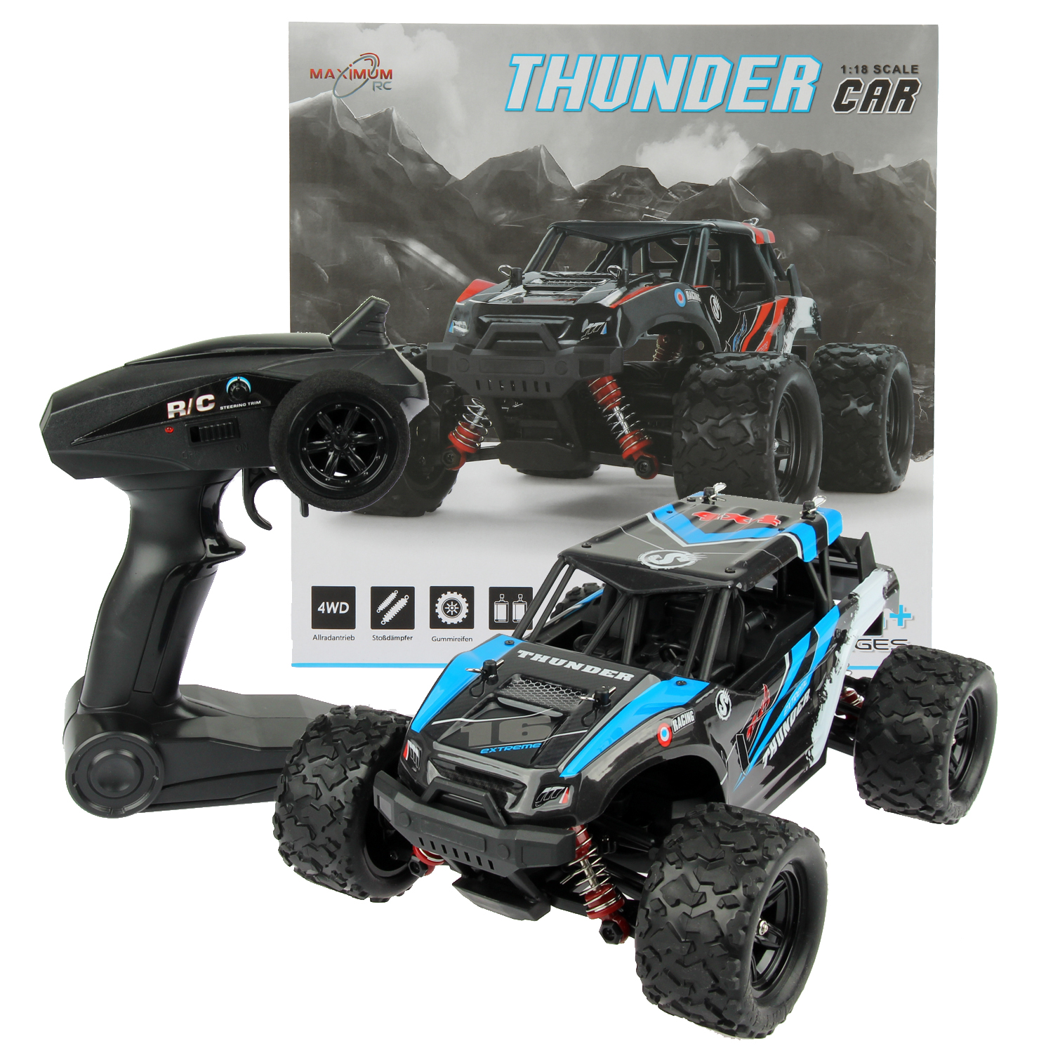 FunTomia Maximum RC 4WD Monster truck Voiture télécommandée pour en