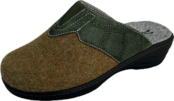 Hausschuhe für Damen Slowlies Wollfilz 170 Waldmeister (Größe 36) 170-36-waldmeister-wollfilz
