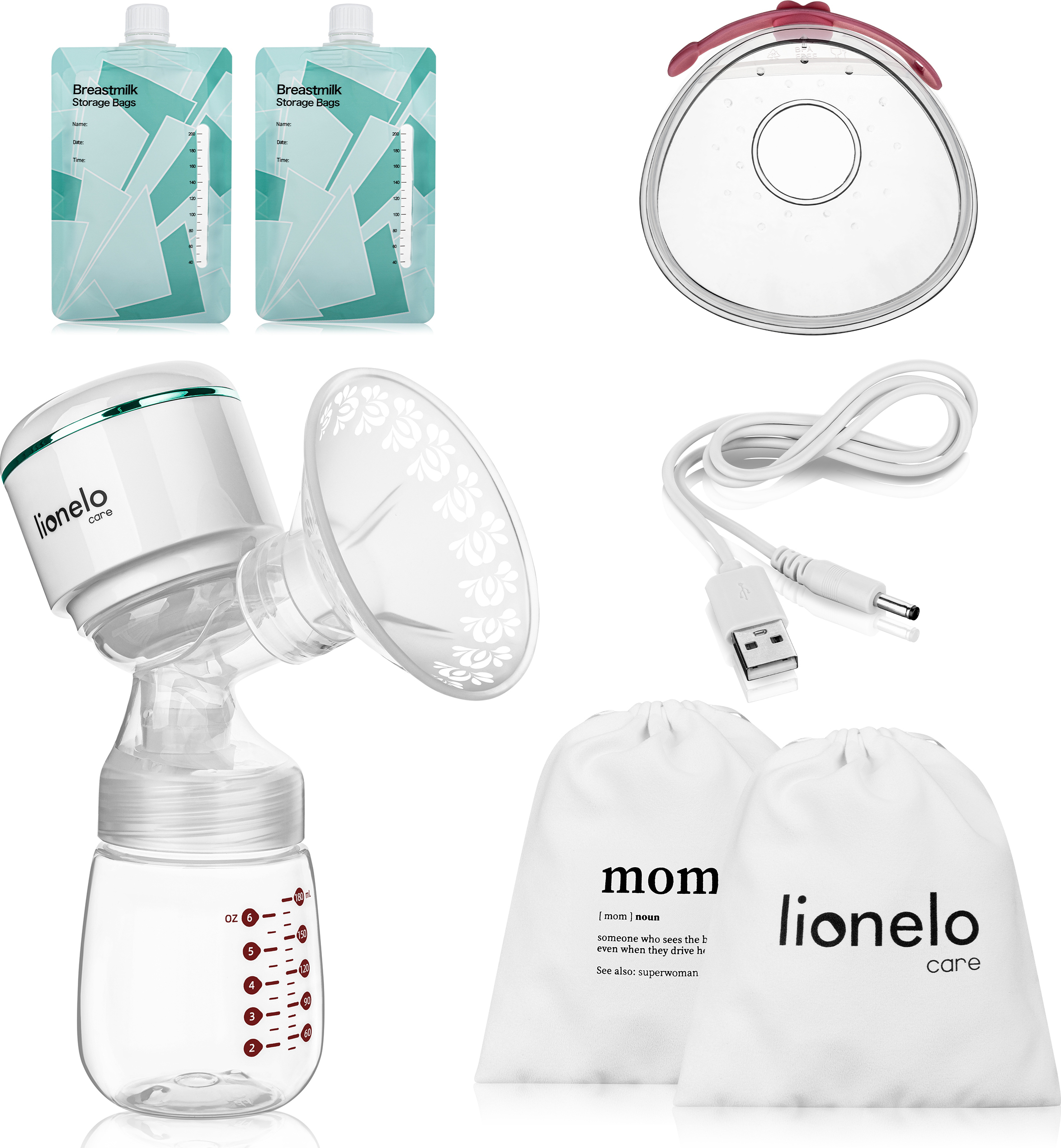 LIONELO Fidi Free Tiralatte Elettrico Portatile | 2 Modalità, 5 Livelli