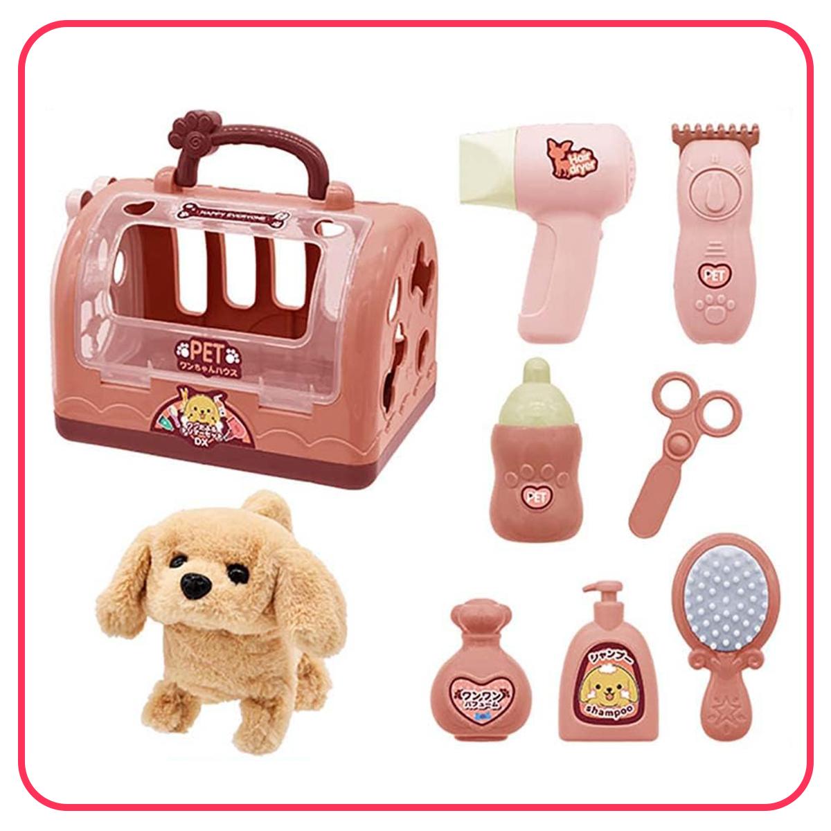 MEIYOU Interaktives Plüschhund-Spielzeug, 12-teiliges Set, fördert Empathie & Verantwortungsbewusstsein, Kinder ab 3 Jahren, ideal für Zuhause & unterwegs KAUF-VIST-TY00120-024