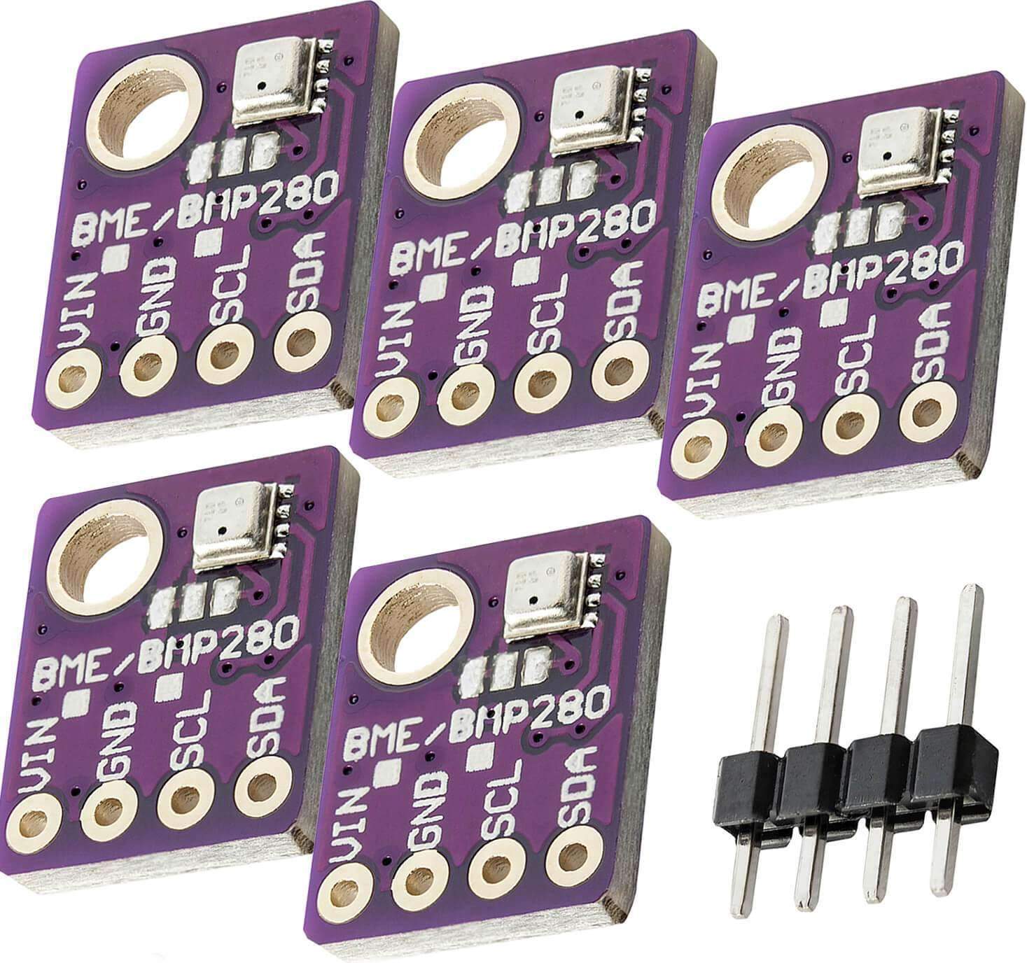 AZDelivery AZ-Delivery Sensoren GY-BME280 Barometrischer Sensor für Temperatur, Luftfeuchtigkeit und Luftdruck, 5X BME280 B 15-5