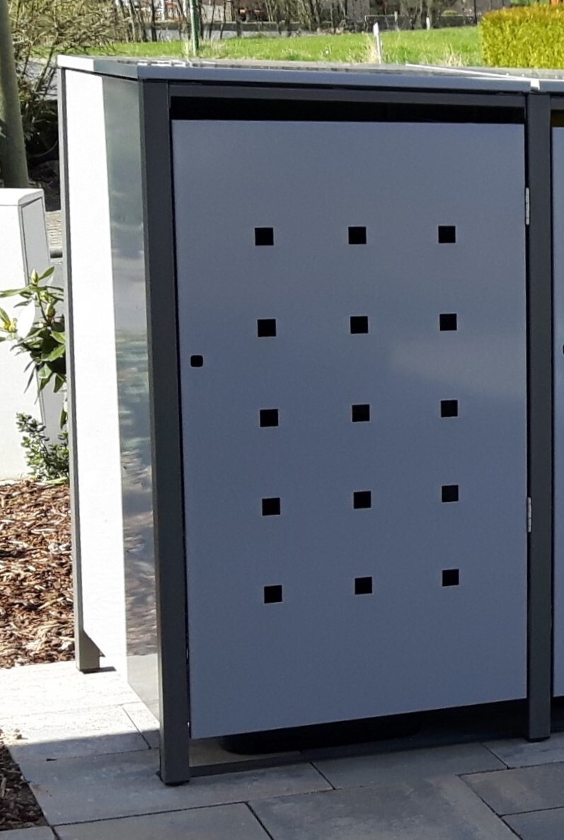 Metalltechnik Dermbach 1er Müllbox Mülltonnenbox Mülltonnen (120L + 240L) aus Metall 71121-1