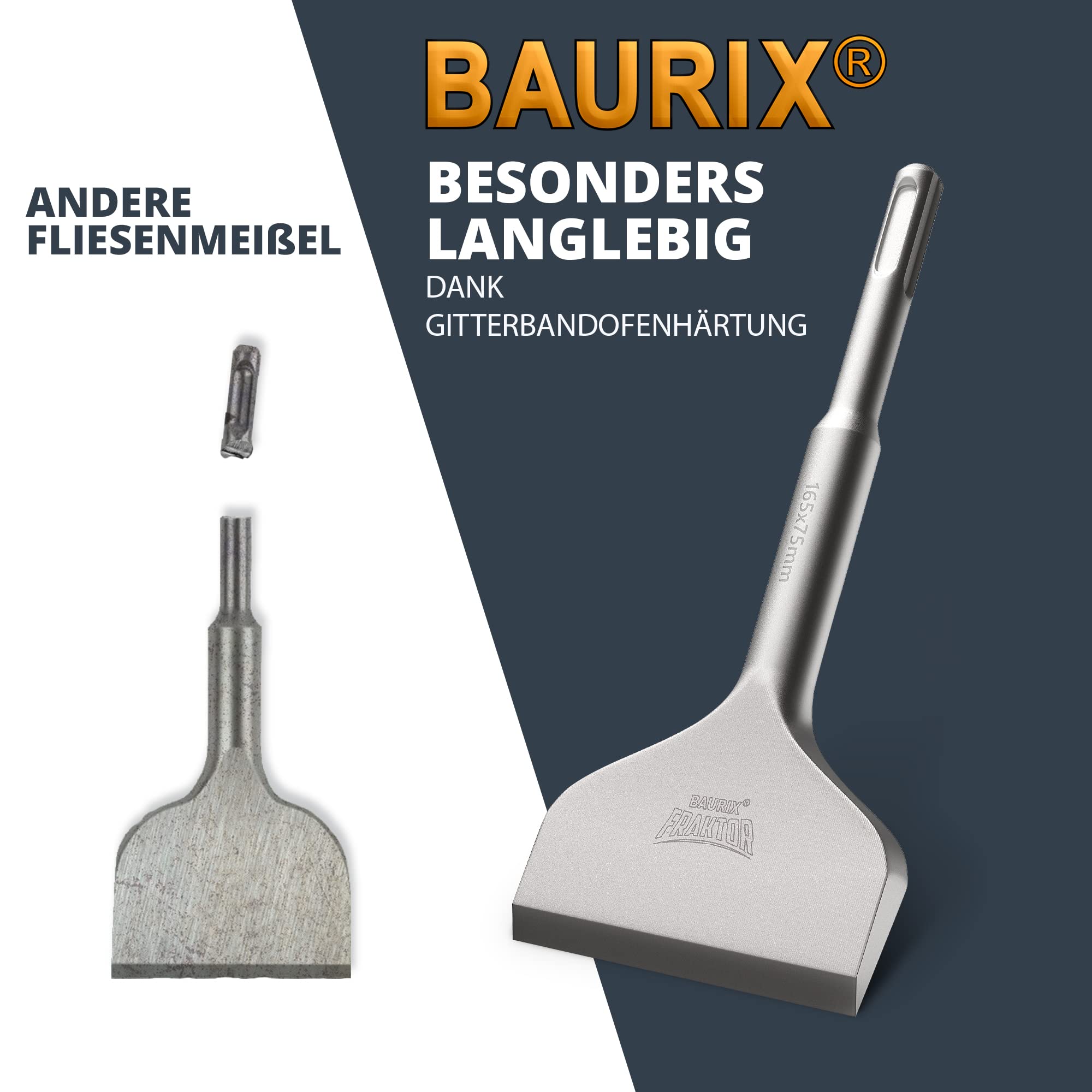 Vearter Bodenschaber 160x75 Mm – Gebogener SDS-Plus-Meißel Für Bohrhammer