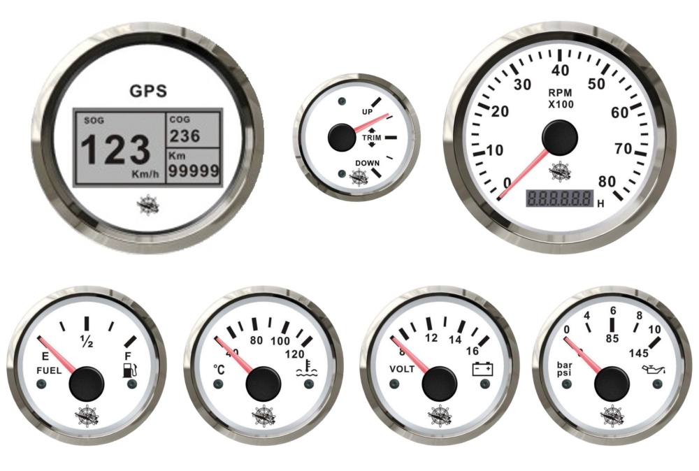 Osculati Instrumentensatz weiß Mercruiser/Volvo digital Tacho