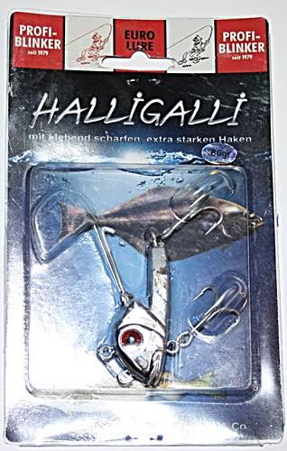 Profi Blinker Halligalli 80 gr. mit zwei Drillingen Hering Vertikalköder