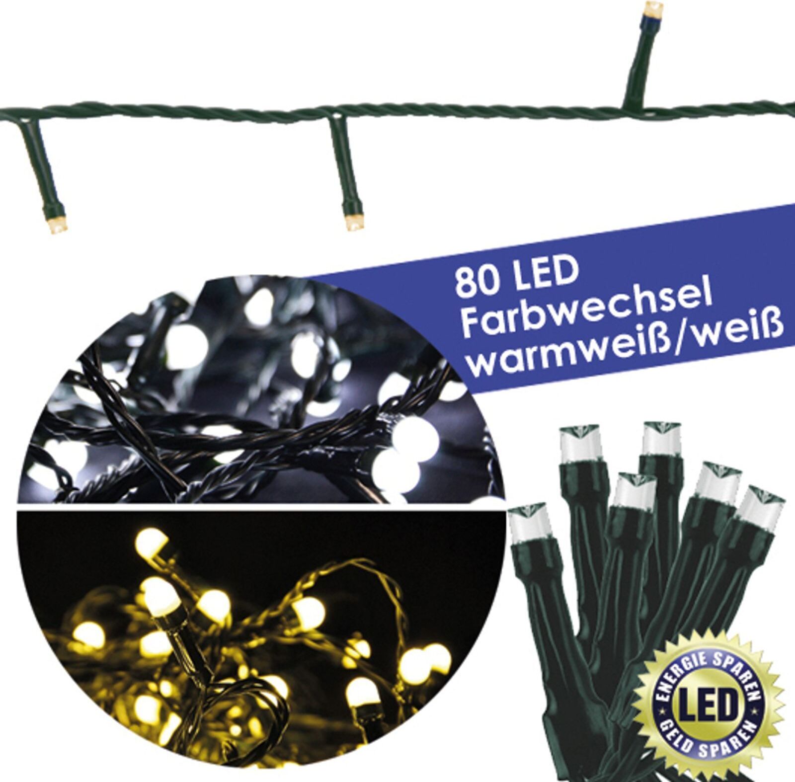 Gravidus LED-Lichterkette mit 80 farbwechselnden Lichtern, 6 m g-5534