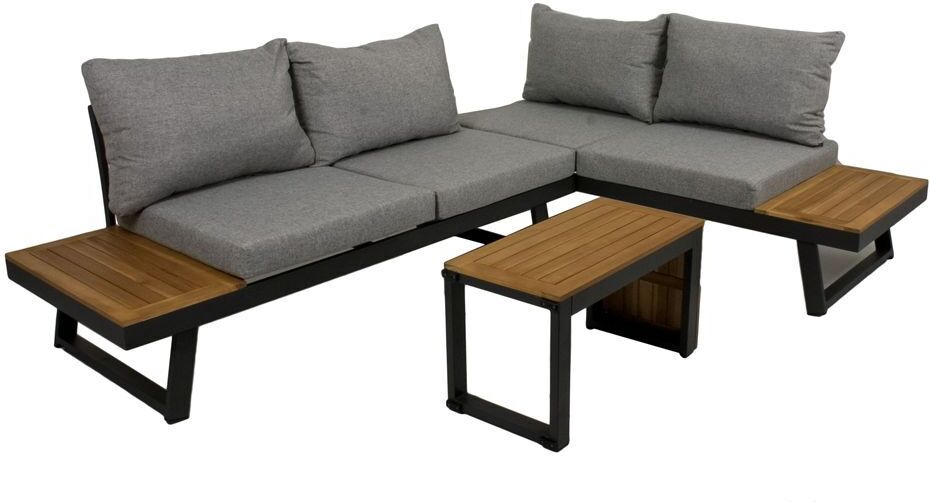 Gartenmöbel Lounge Sitzecke FARO-120 aus Akazie, 3-tlg B/H/T ca. 175/70/70 cm