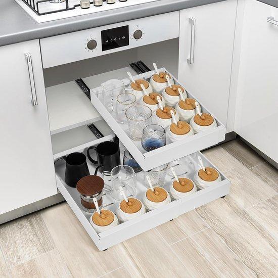 OEM Keukenlade mit Umschlagbrett, Umschlagbrett für die Küche, Küchenorganizer, Umschlagbrett für die Küchenlade, Küchenlade mit Umschlagbrett, Umschlagbrett für Küchenkasten, Küchenkasten mit Umschlagbrett, Verstellbarer Breite 32-48 cm 2026