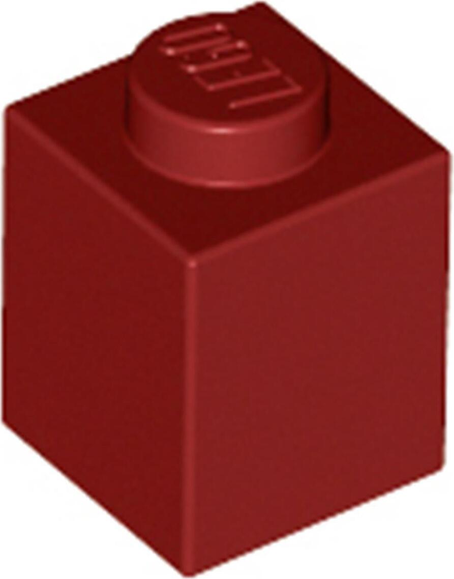 LEGO kocka 1x1 (3005), tmavocervená, 25x