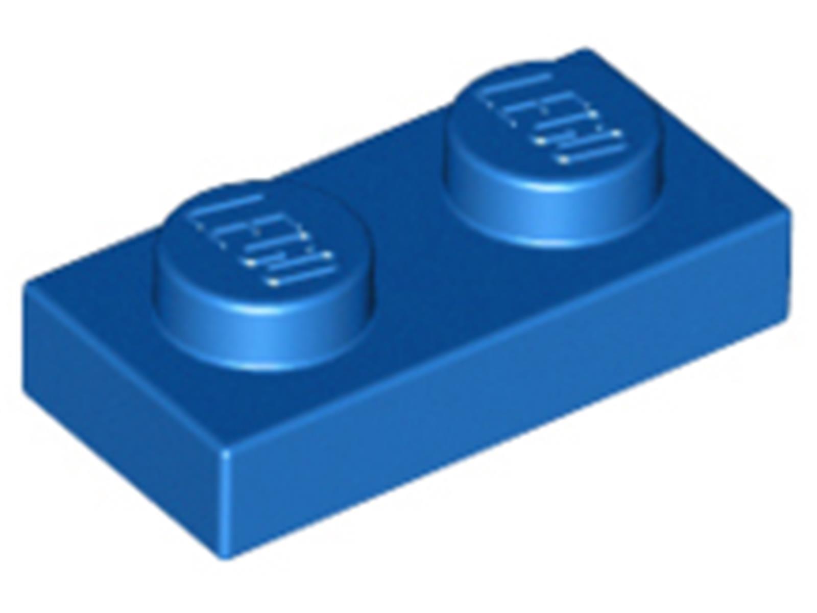 Lego® 100x 1x2 dosky 3023 - Modrá doska - modrá