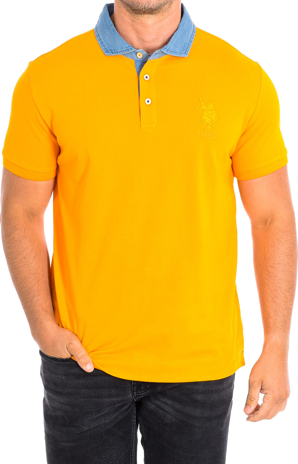 U.S. POLO ASSN. Kurzarm-Polo DESM Kontrast-Reverskragen 61460 Herren