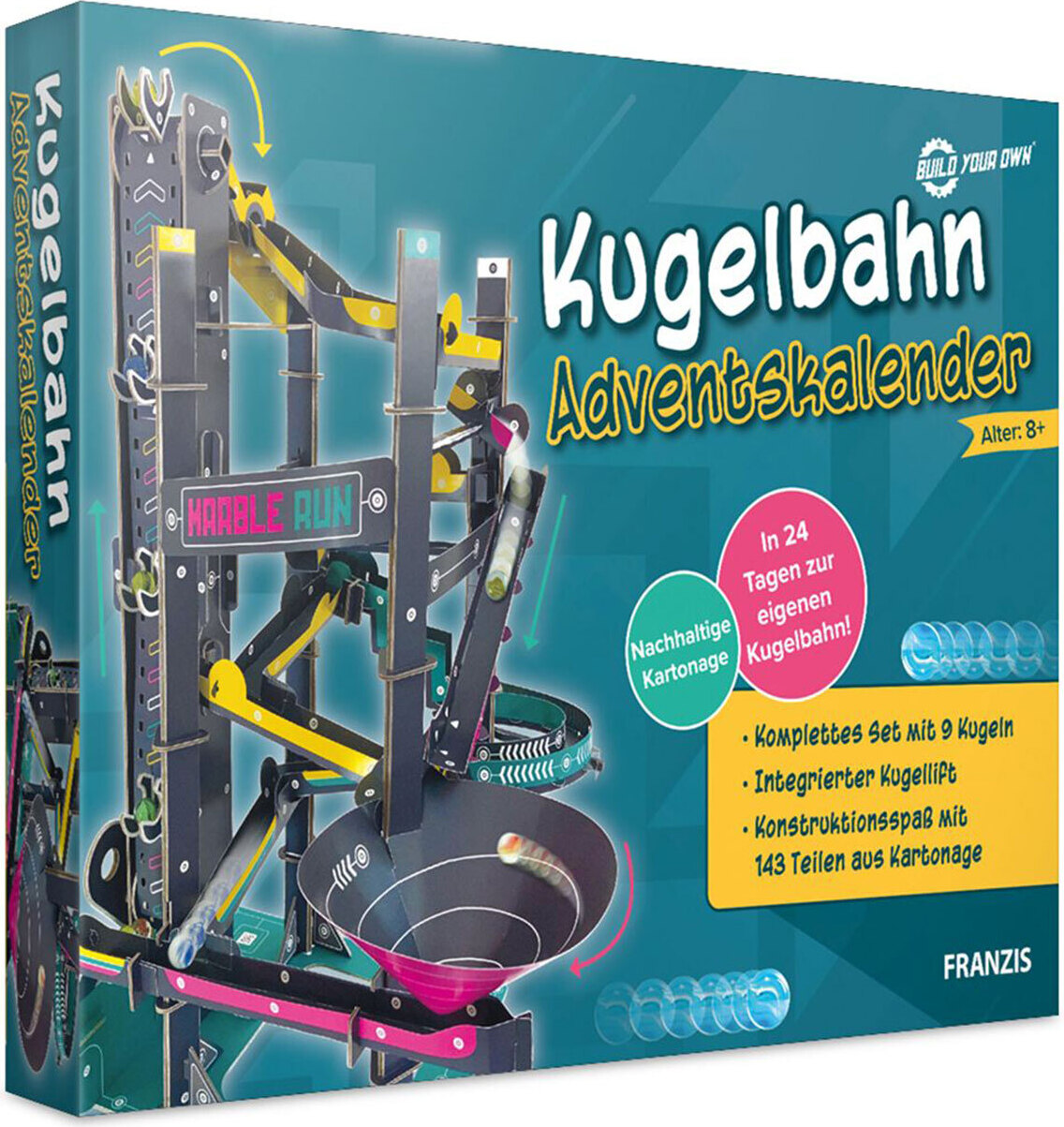 Franzis Verlag Kugelbahn Adventskalender, Experimentier-Set, Physik, 8 Jahr(e) 67300-8