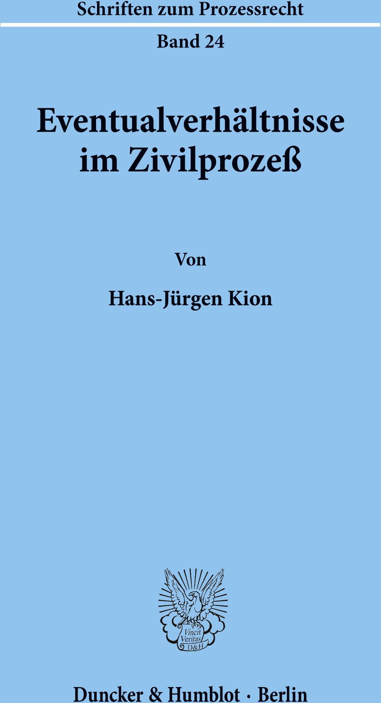 Sonstige Verlage Eventualverhältnisse im Zivilprozeß.