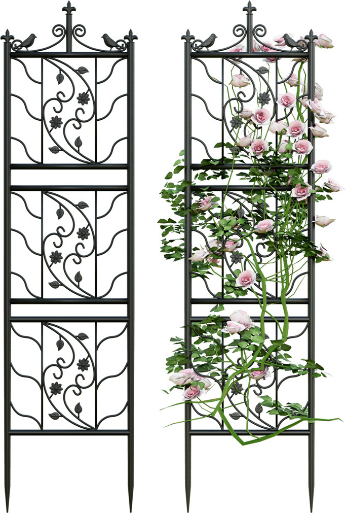 Rankgitter Aus Metall, 2er Set – 182x51 Cm, Braun, Für Kletterpflanzen Wie Efeu & Rosen