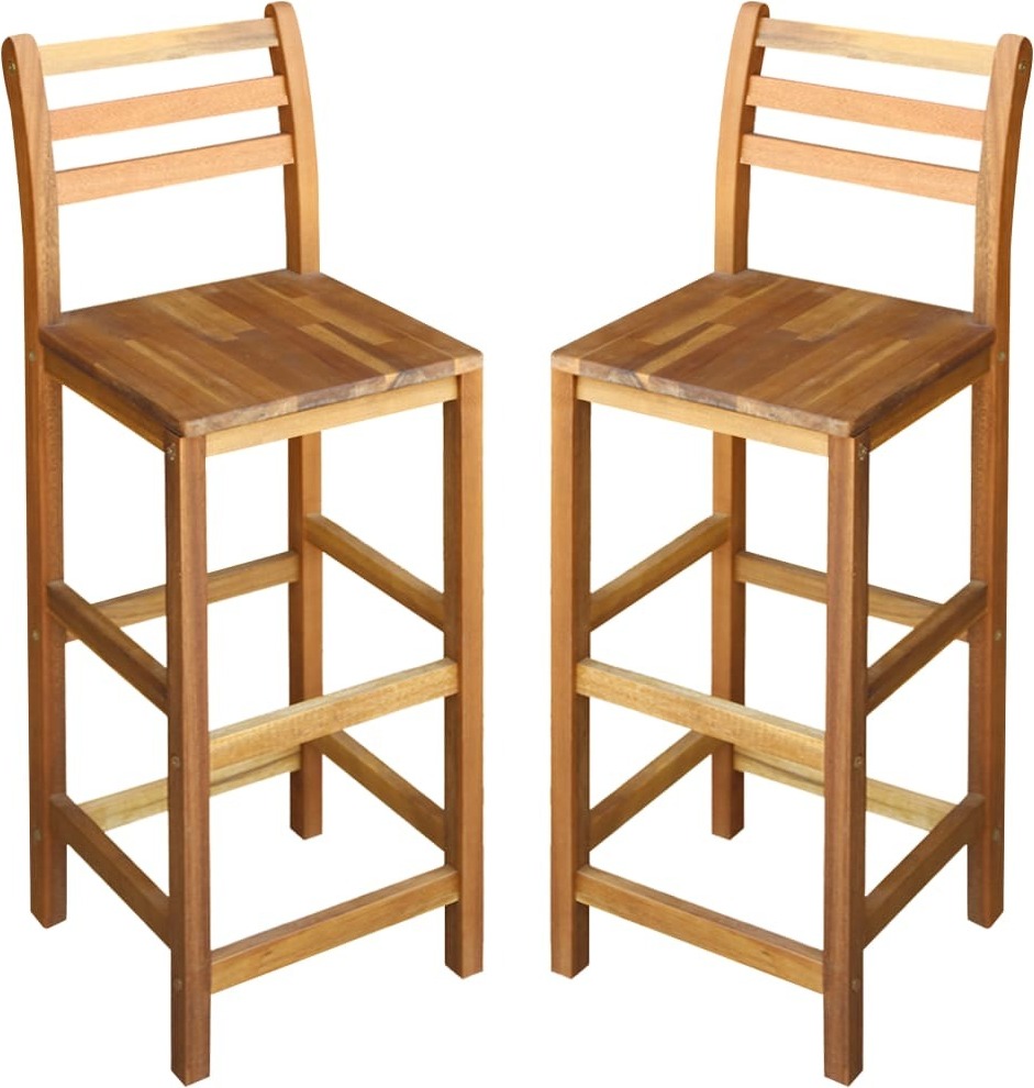 Barhocker 2 Stk. Massivholz Akazie