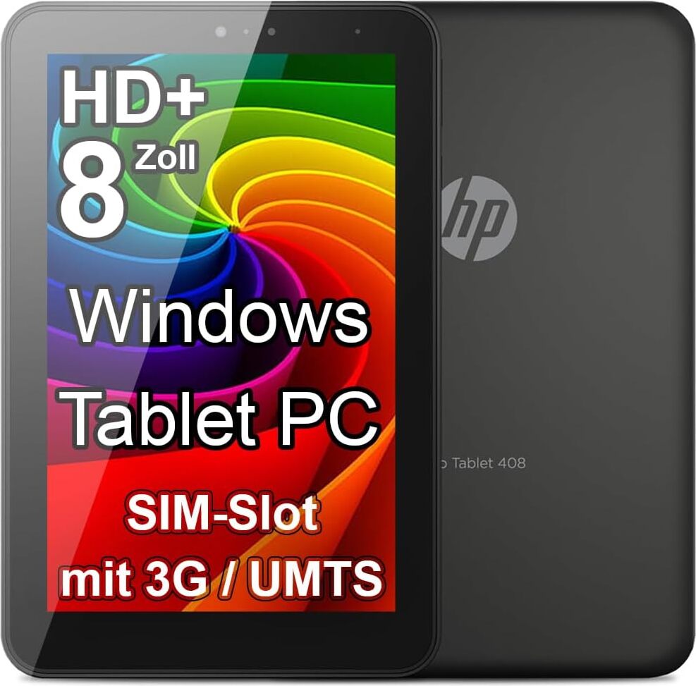 HP Pro 408 G1-8 Zoll HD MultiTouch Display - Windows Tablet PC Intel QuadCore Processor WiFi, Bluetooth 256 GB Speicher SIM-Karten-Steckplatz Internet