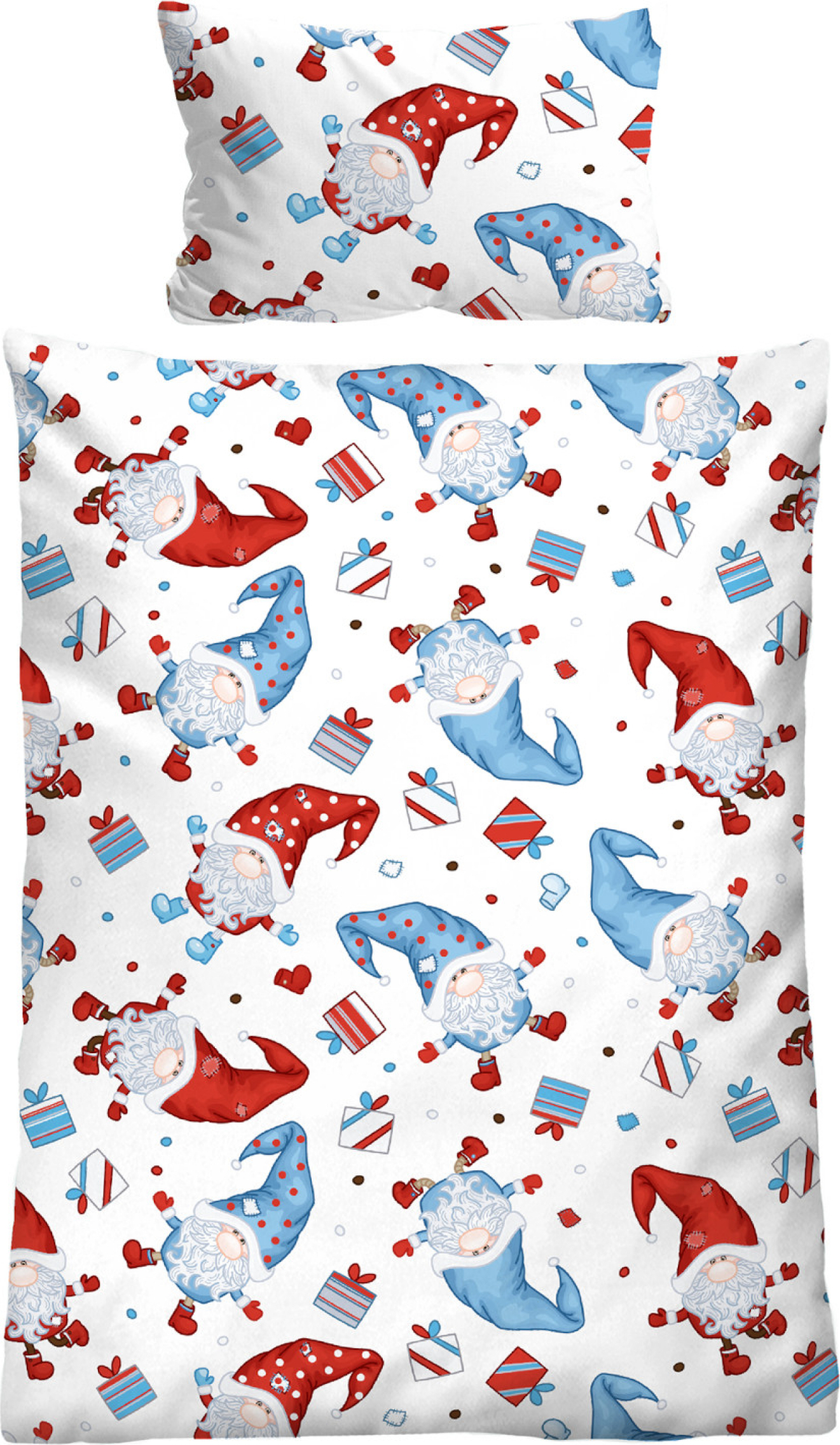 biberna Feinbiber-Bettwäsche KIDS WEIHNACHTEN taubenblau 1x 100x135 cm + 1x 40x60 cm 5173-220-014