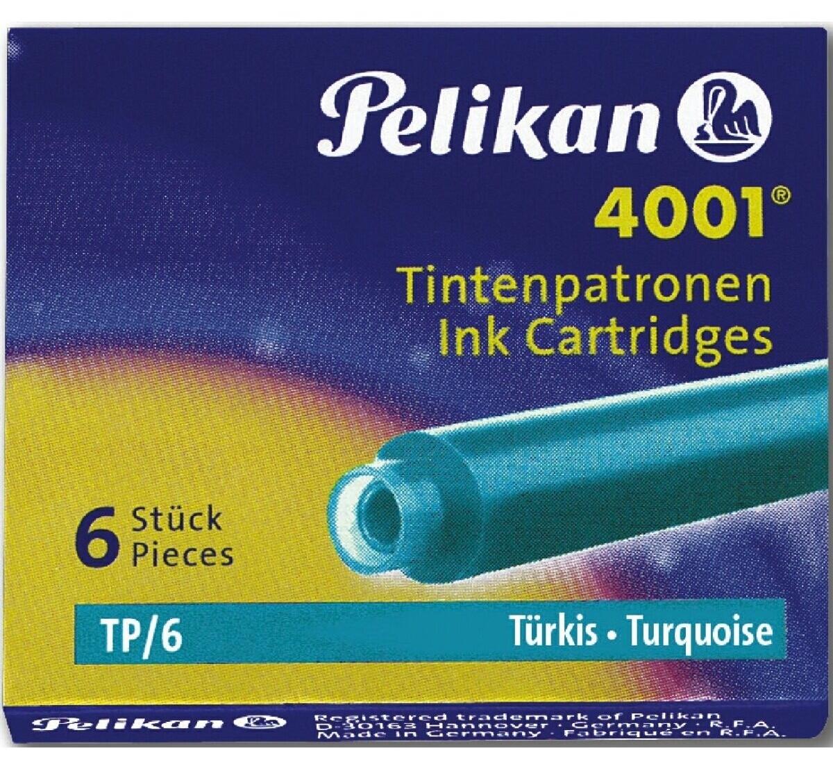 Pelikan® 301705 Atramentová kazeta 4001® TP/6 - tyrkysová, 6 kaziet