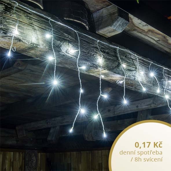 DECOLED LED-Lichtstalaktiten Hobby Line, 2x0,5m, eisweiß, 40 Dioden LWI25