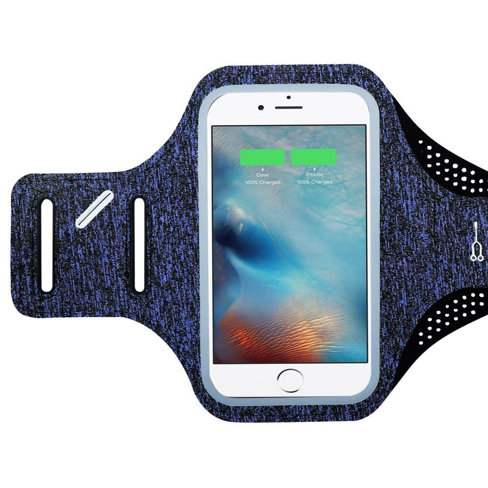 Cadorabo Sport Armtasche für Handys von 4.7 6.0 Zoll in Blau Sport Armband Smartphones Handytasche DE-126495