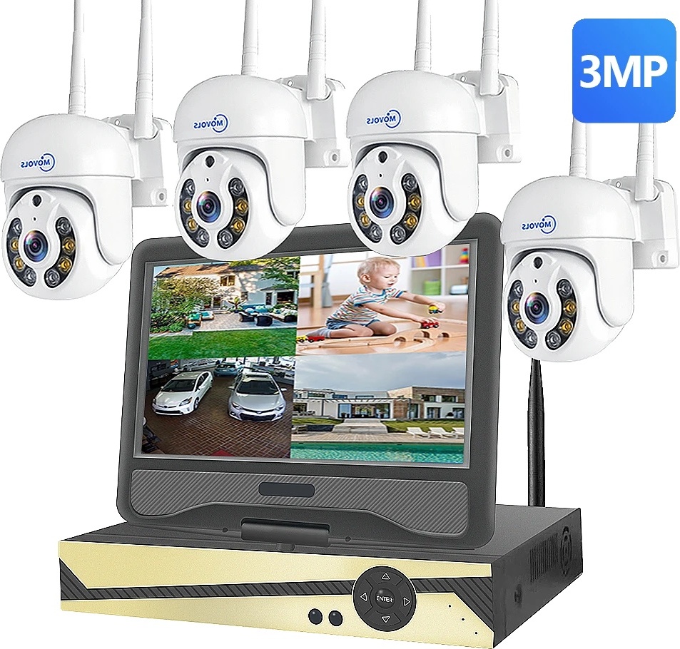 Bezdrôtový kamerový systém, podpora 10CH, detekcia humanoidov AI, 10CH 3MP monitor, žiadny