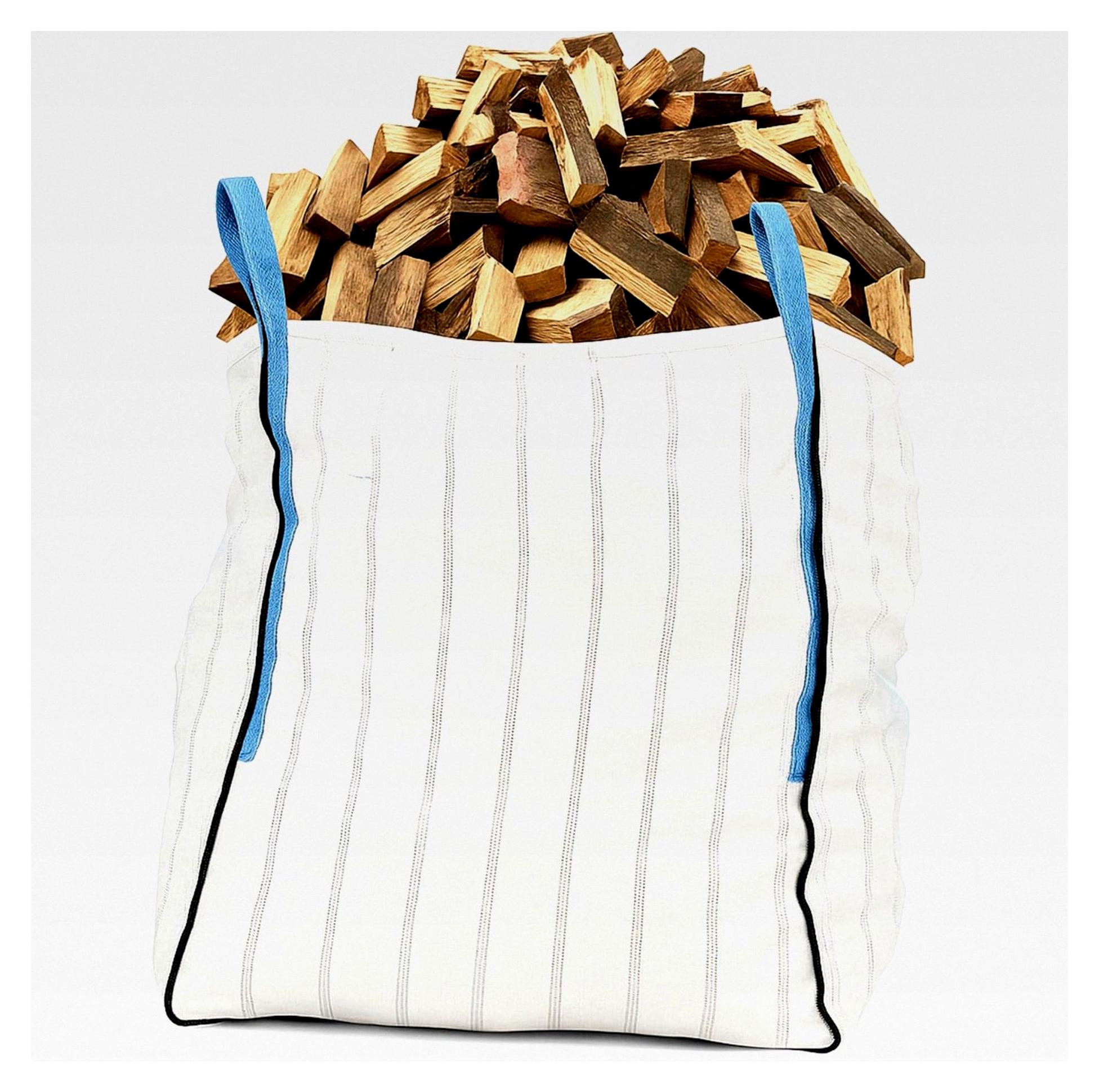 Markenlos Big Bag für Holz | Brennholz-BigBag für 1m³ | Atmungsaktiver BigBag 90x90x110 cm - Hohe Stabilität bis 1500kg, BigBags mit 4 Schlaufen