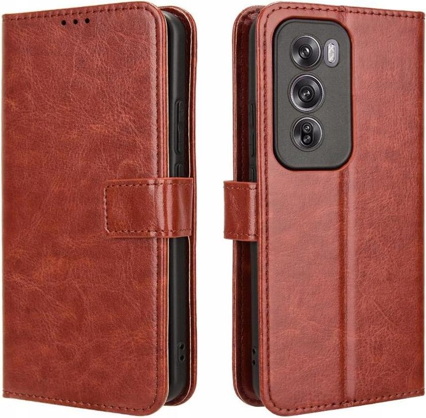 spotgsm Pungetui i metallisk læder til Oppo Reno 12 Pro 5G Brun