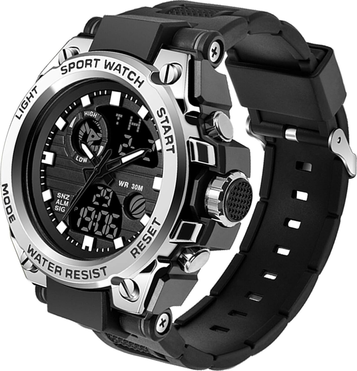 findtime Militär Uhr Herren Sportuhr: Outdoor Tactical Watch Digital, 5 ATM Wasserdicht, Uhren für Männer, Wecker, Stoppuhr, Armbanduhr, Kalender